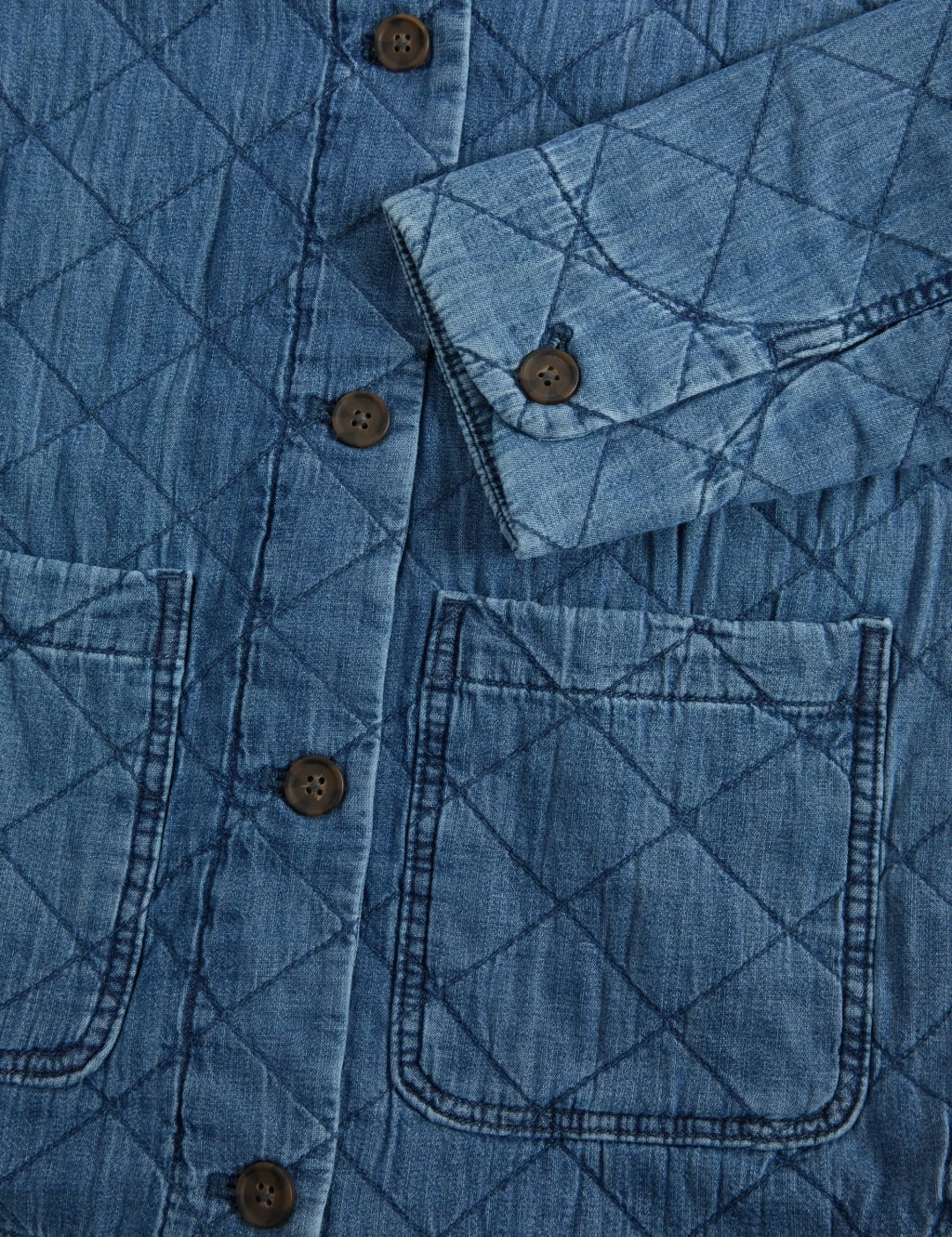 Pure Cotton Denim Quilted Shacket 9 Pure Cotton Denim Quilted Shacket - Image 7