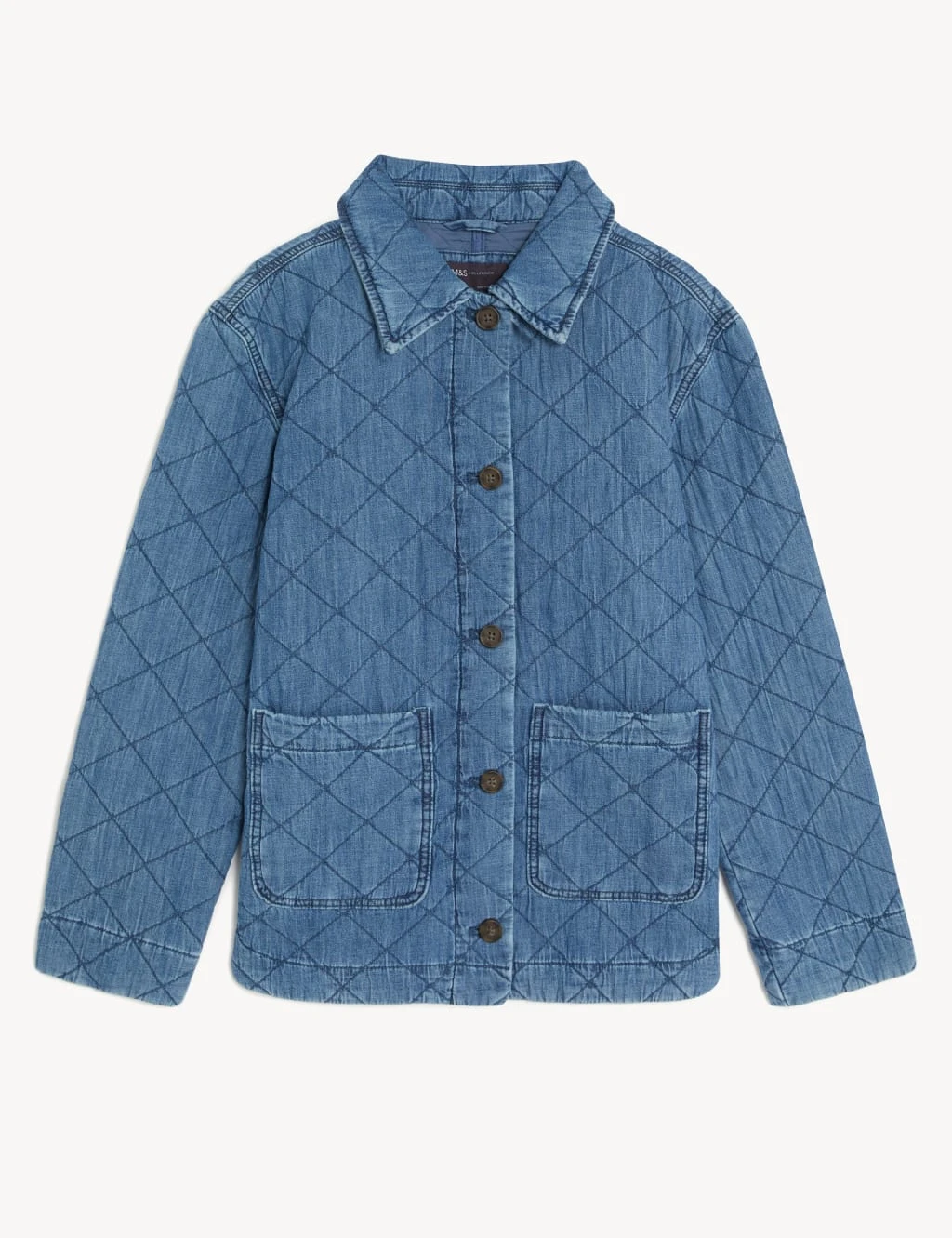 Pure Cotton Denim Quilted Shacket 4 Pure Cotton Denim Quilted Shacket - Image 2