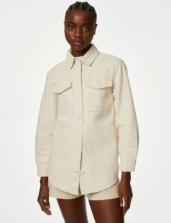 Pure Cotton Denim Shacket