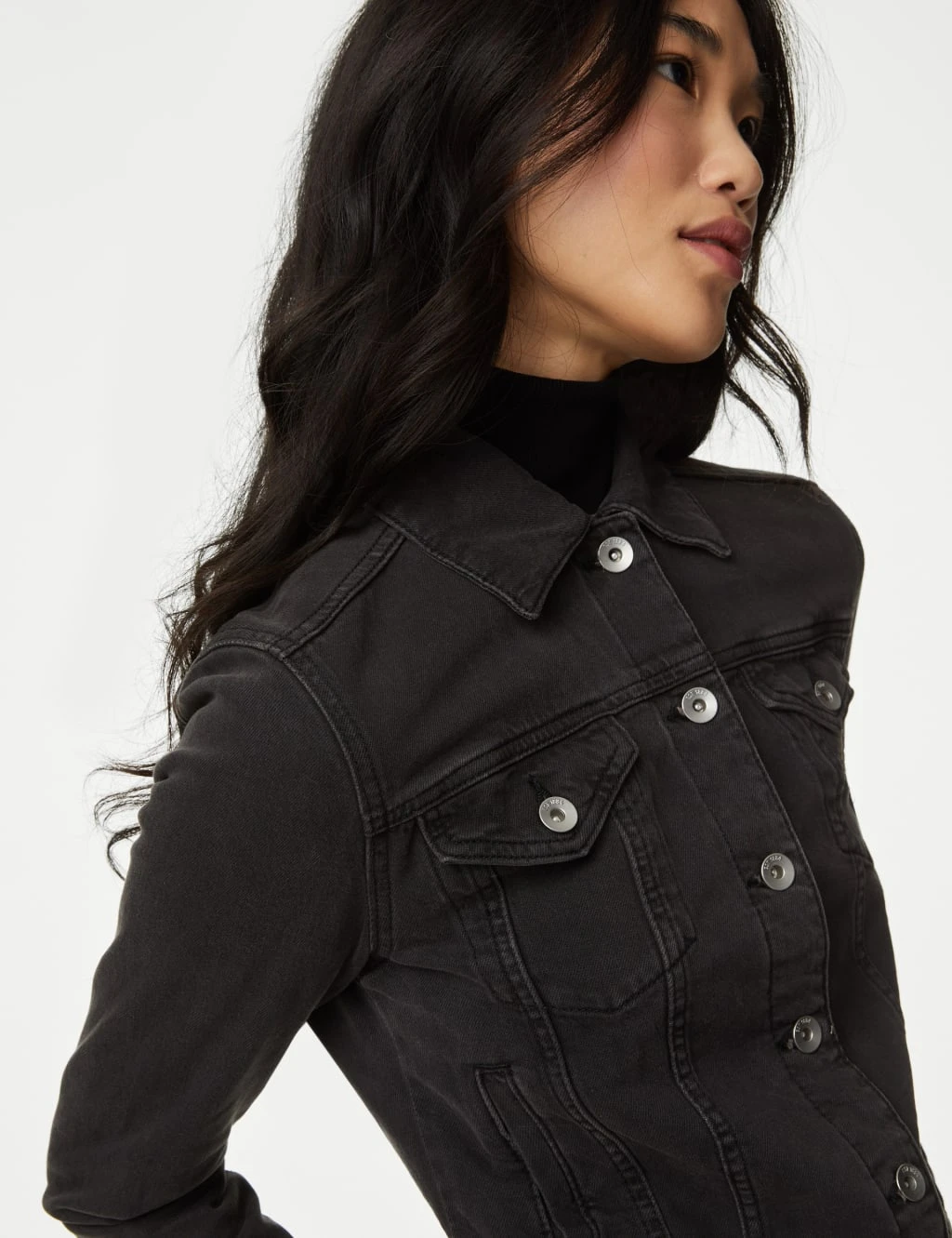 Cotton Rich Denim Jacket With Stretch 6 Cotton Rich Denim Jacket With Stretch - Image 4