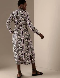 Printed Belted Midaxi Shirt Dress 11 Printed Belted Midaxi Shirt Dress -Marks and Spencer Shop SD 01 T50 3070T Y4 X EC 3