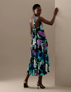 Cupro Rich Printed Square Neck Midaxi Dress -Marks and Spencer Shop SD 01 T50 3079T Y4 X EC 3