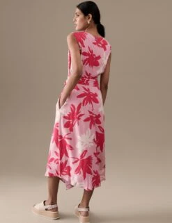 Printed Round Neck Midi Shift Dress -Marks and Spencer Shop SD 01 T50 3104T A4 X EC 3