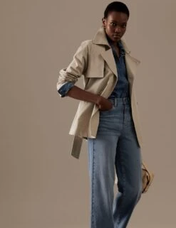 Cotton Rich Cropped Trench Coat -Marks and Spencer Shop SD 01 T50 4042T L1 X EC 2