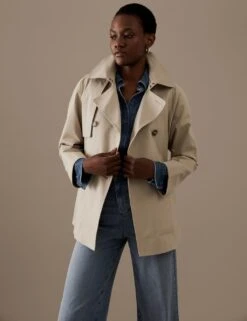 Cotton Rich Cropped Trench Coat -Marks and Spencer Shop SD 01 T50 4042T L1 X EC 3