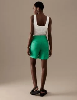 Pure Irish Linen High Waisted Shorts -Marks and Spencer Shop SD 01 T50 8136T F5 X EC 4