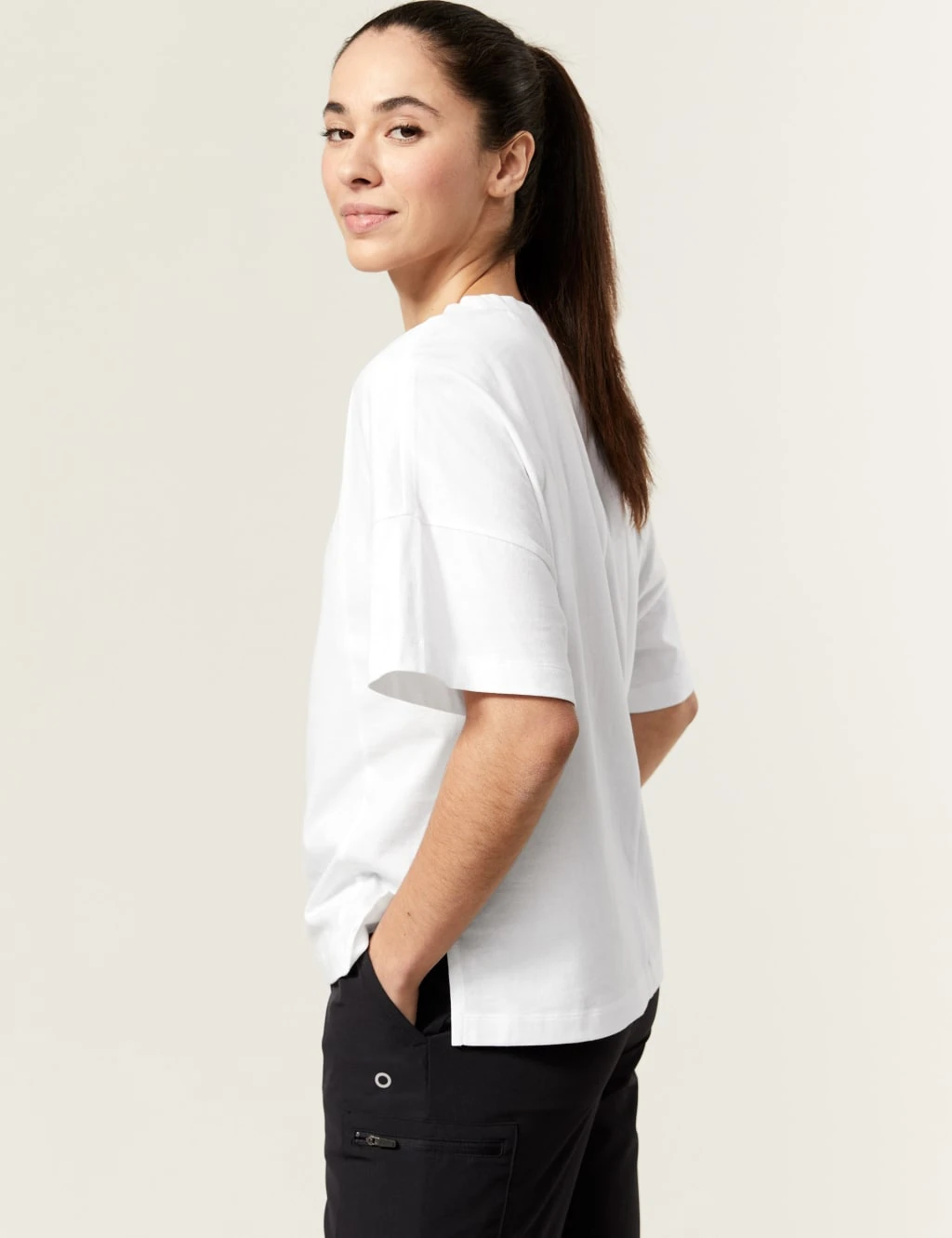 Pure Cotton Scoop Neck Oversized T-Shirt 5 Pure Cotton Scoop Neck Oversized T-Shirt - Image 3