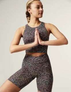 Go Balance Printed High Waisted Yoga Shorts
