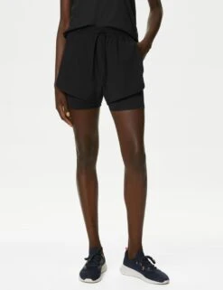 Woven Layered Gym Shorts -Marks and Spencer Shop SD 01 T51 6542 Y0 X EC 2