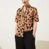 Linen Rich Animal Print Collared Shirt 2 Linen Rich Animal Print Collared Shirt -Marks and Spencer Shop SD 01 T52 3831 Y4 X EC 0