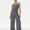 Linen Rich Printed Sleeveless Jumpsuit -Marks and Spencer Shop SD 01 T52 6399 F4 X EC 0