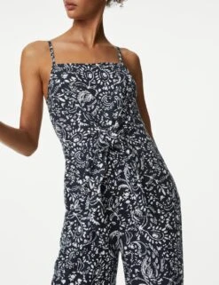 Linen Rich Printed Sleeveless Jumpsuit -Marks and Spencer Shop SD 01 T52 6399 F4 X EC 1
