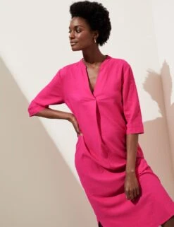 Linen Rich V-Neck Tunic -Marks and Spencer Shop SD 01 T52 6826 FU X EC 1