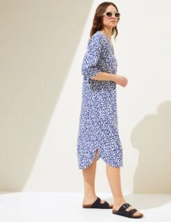 Linen Rich Printed V-Neck Tunic -Marks and Spencer Shop SD 01 T52 6827 E4 X EC 1