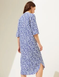 Linen Rich Printed V-Neck Tunic -Marks and Spencer Shop SD 01 T52 6827 E4 X EC 3