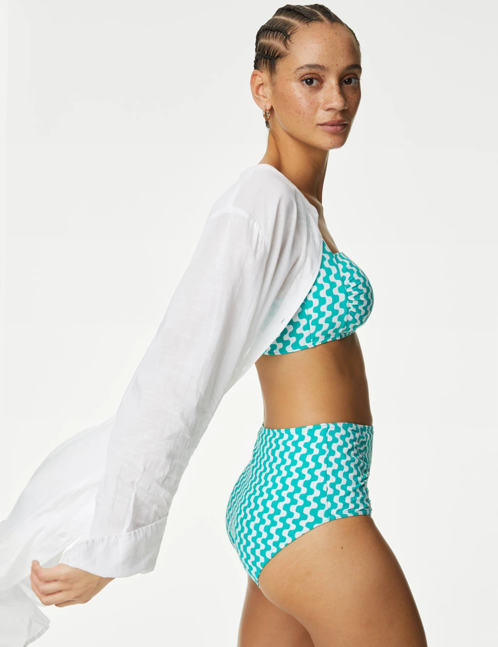 Pure Cotton Collarless Beach Cover Up Shirt 6 Pure Cotton Collarless Beach Cover Up Shirt - Image 4