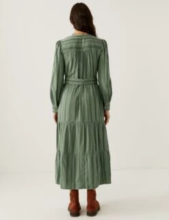 Cotton Blend Midaxi Waisted Dress -Marks and Spencer Shop SD 01 T53 3027U M7 X EC 2