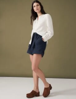 Pure Cotton High Waisted Belted Shorts -Marks and Spencer Shop SD 01 T53 7212U F0 X EC 1