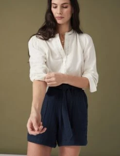 Pure Cotton High Waisted Belted Shorts -Marks and Spencer Shop SD 01 T53 7212U F0 X EC 2