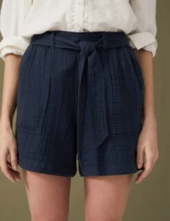 Pure Cotton High Waisted Belted Shorts -Marks and Spencer Shop SD 01 T53 7212U F0 X EC 3