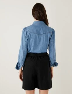 Linen Blend High Waisted Shorts 11 Linen Blend High Waisted Shorts -Marks and Spencer Shop SD 01 T53 7228U Y0 X EC 3