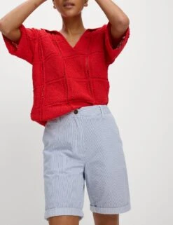 Cotton Rich Striped Chino Shorts -Marks and Spencer Shop SD 01 T57 3082D Z4 X EC 1