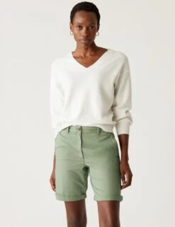 Cotton Rich Tea Dyed Chino Shorts 10 Cotton Rich Tea Dyed Chino Shorts -Marks and Spencer Shop SD 01 T57 3082 KH X EC 2