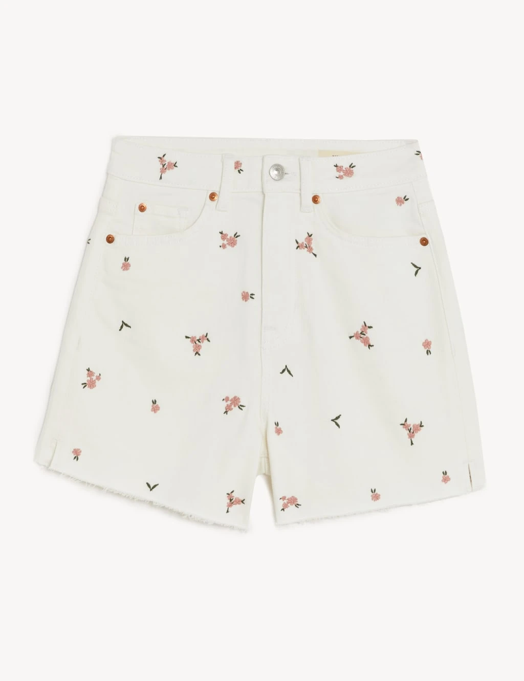 Denim Mom Embroidered High Waisted Shorts 4 Denim Mom Embroidered High Waisted Shorts - Image 2
