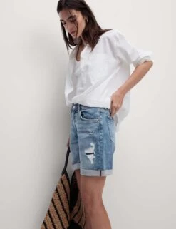 Denim Boyfriend Shorts -Marks and Spencer Shop SD 01 T57 3556 PD X EC 3