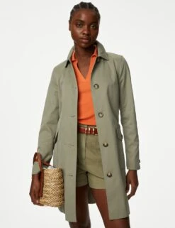 Cotton Blend Belted Trench Coat -Marks and Spencer Shop SD 01 T59 1003C XJ X EC 3