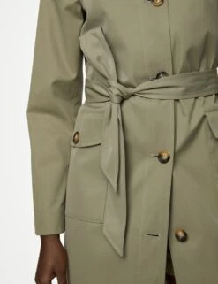 Cotton Blend Belted Trench Coat -Marks and Spencer Shop SD 01 T59 1003C XJ X EC 4