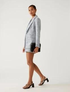 Boucle Tweed Double Breasted Blazer