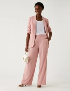 Satin Look Relaxed Blazer -Marks and Spencer Shop SD 01 T59 1504J MV X EC 1