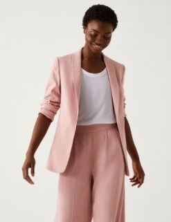 Satin Look Relaxed Blazer -Marks and Spencer Shop SD 01 T59 1504J MV X EC 2