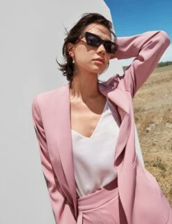 Satin Look Relaxed Blazer -Marks and Spencer Shop SD 01 T59 1504J MV X EC 8