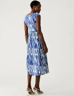 Jersey Printed V-Neck Midi Wrap Dress -Marks and Spencer Shop SD 01 T69 1662 J4 X EC 2
