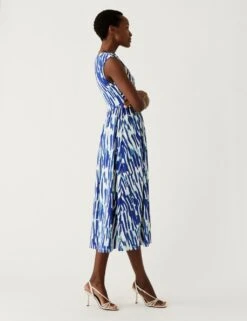 Jersey Printed V-Neck Midi Wrap Dress -Marks and Spencer Shop SD 01 T69 1662 J4 X EC 3