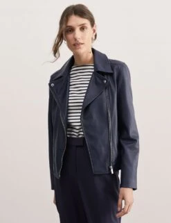 Jaeger Leather Biker Jacket -Marks and Spencer Shop SD 09 T97 5702D F0 X EC 2