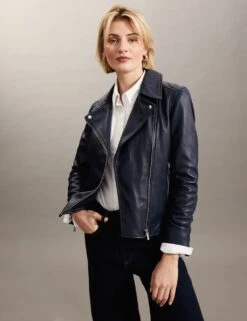 Jaeger Leather Biker Jacket -Marks and Spencer Shop SD 09 T97 5702D F0 X EC 5
