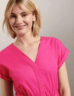 Jaeger Pure Cotton Colour Block Midi Waisted Dress -Marks and Spencer Shop SD 09 T97 6330E A4 X EC 2