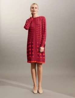 Jaeger Geometric Knee Length Shift Dress