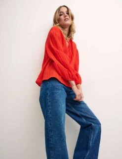 Tie Neck Long Sleeve Blouse -Marks and Spencer Shop SD 10 T82 1795 P0 X EC 4