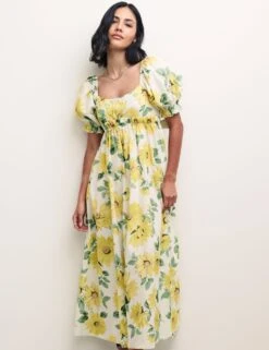 Organic Cotton Floral Midi Tea Dress -Marks and Spencer Shop SD 10 T82 2019 K4 X EC 1