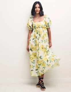 Organic Cotton Floral Midi Tea Dress -Marks and Spencer Shop SD 10 T82 2019 K4 X EC 3