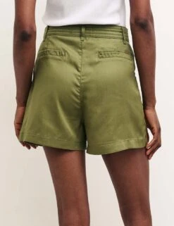 Pure Tencel™ High Waisted Pleat Front Shorts -Marks and Spencer Shop SD 10 T82 3075 J0 X EC 2