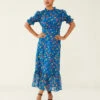 Floral High Neck Midi Tea Dress -Marks and Spencer Shop SD 10 T83 1235W E4 X EC 0
