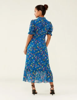 Floral High Neck Midi Tea Dress -Marks and Spencer Shop SD 10 T83 1235W E4 X EC 1