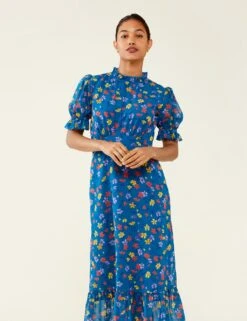 Floral High Neck Midi Tea Dress -Marks and Spencer Shop SD 10 T83 1235W E4 X EC 2