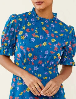 Floral High Neck Midi Tea Dress -Marks and Spencer Shop SD 10 T83 1235W E4 X EC 3