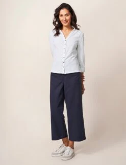 WHITE STUFF Organic Cotton Embroidered Collared Shirt